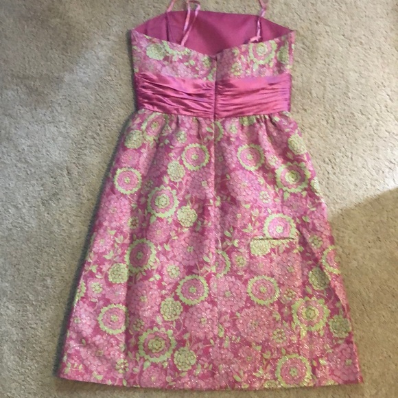 Sparkling pink and green strapless Lilly Pulitzer - Picture 3 of 4